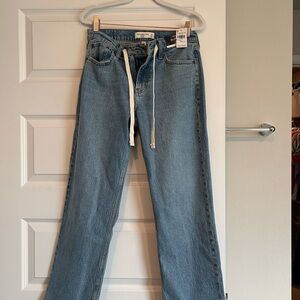 Abercrombie & Fitch Light Blue Flare Jeans with Drawstring